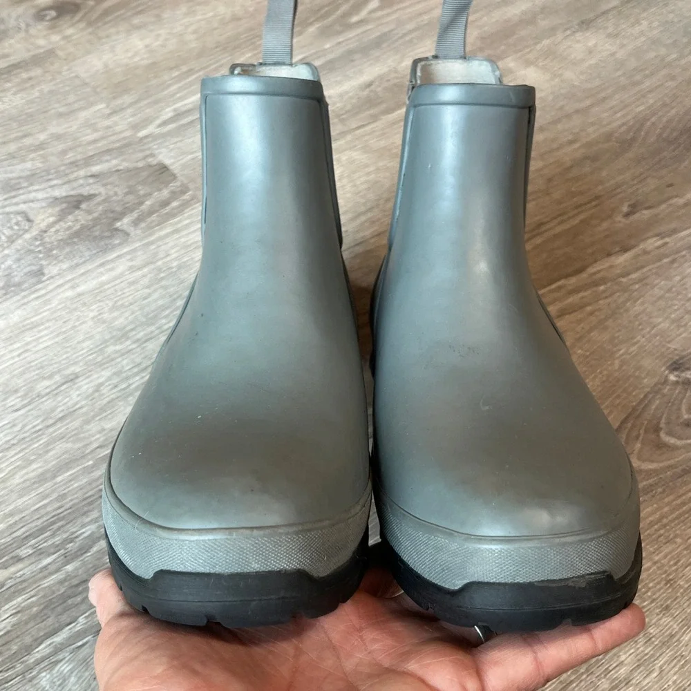 Bogs Amelia Chelsea Waterproof Rain Boots Grey Ankle Rubber Womens 10